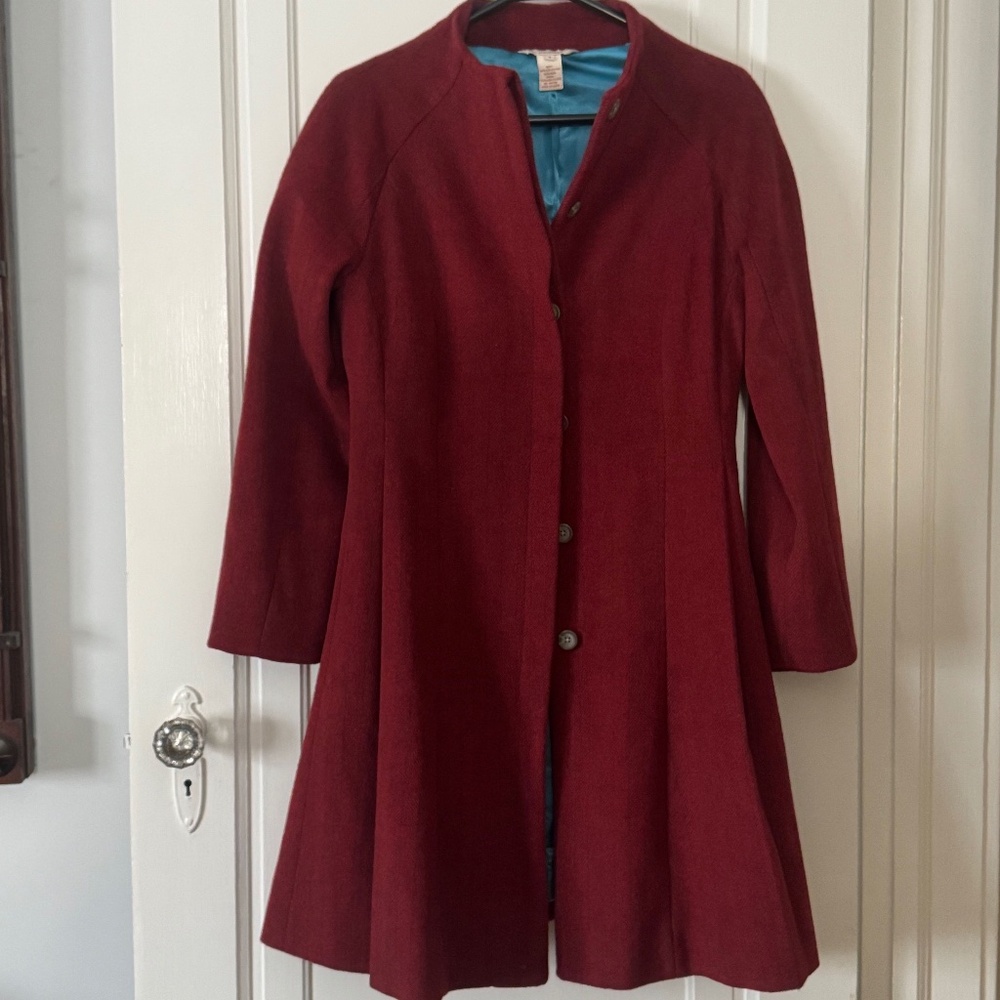 Sundance Red Wool Blend Women's Coat Size 4